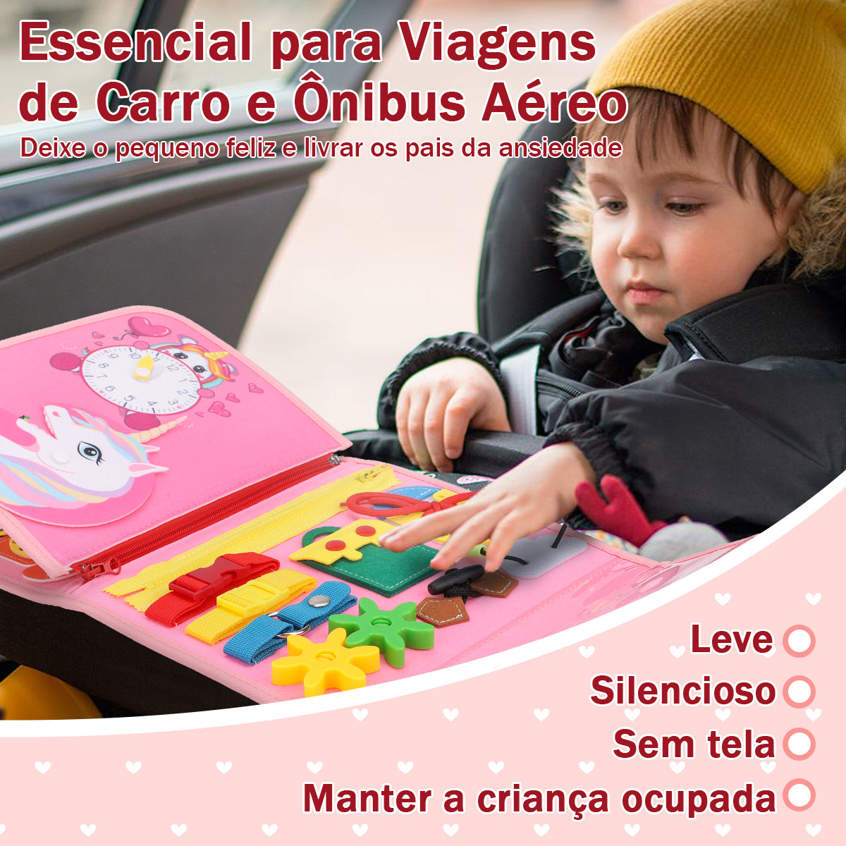 Montessori Prancha de Atividades Educativa - Para Crianças a Partir de 3 Anos, Brinquedo Infantil OTA-BM131