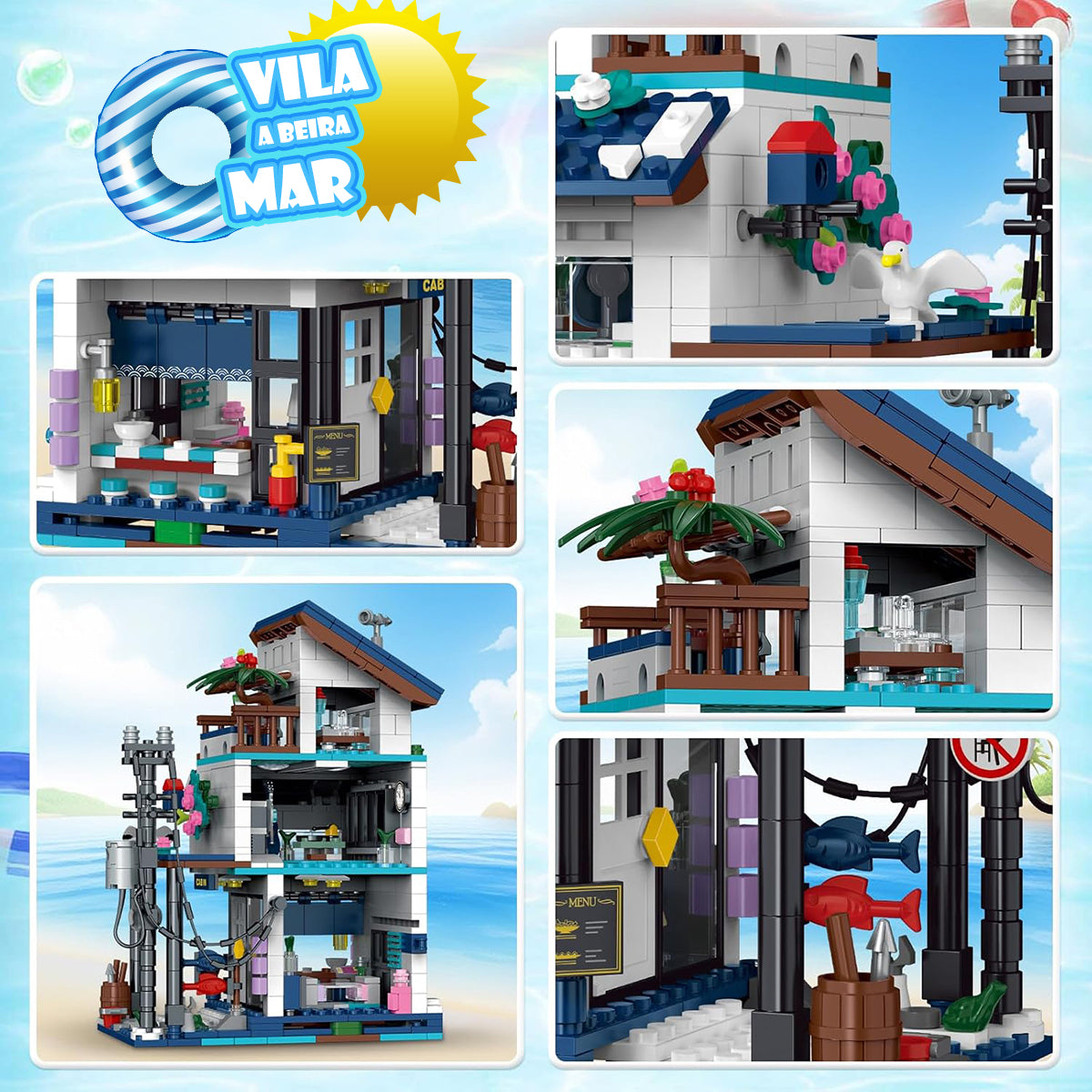 Blocos de Montar Construção Brinquedo STEM Arquitetura Edifício Casa DIY 4.9mm Compatível (813 Peças) KJ9046HJ