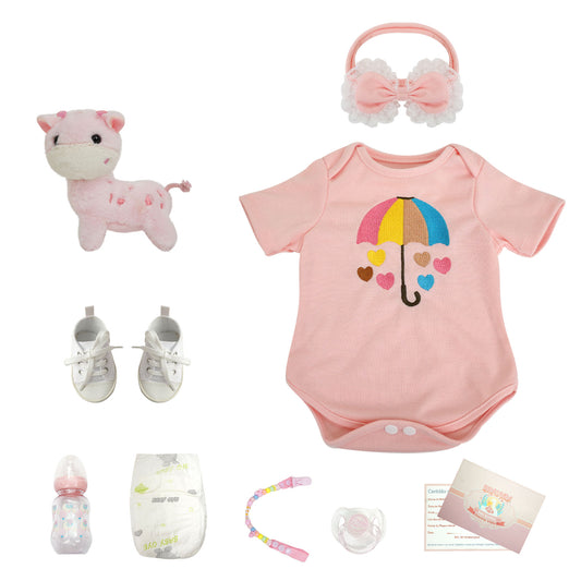 Brastoy Boneca Bebê Reborn Pintada Menina 48cm Corpo De Silicone OTA-IG594CS