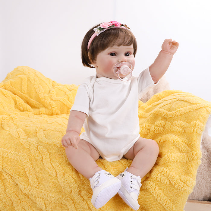 Brastoy Bebê Reborn Pintada Boneca Realista Menina 48cm -IG542