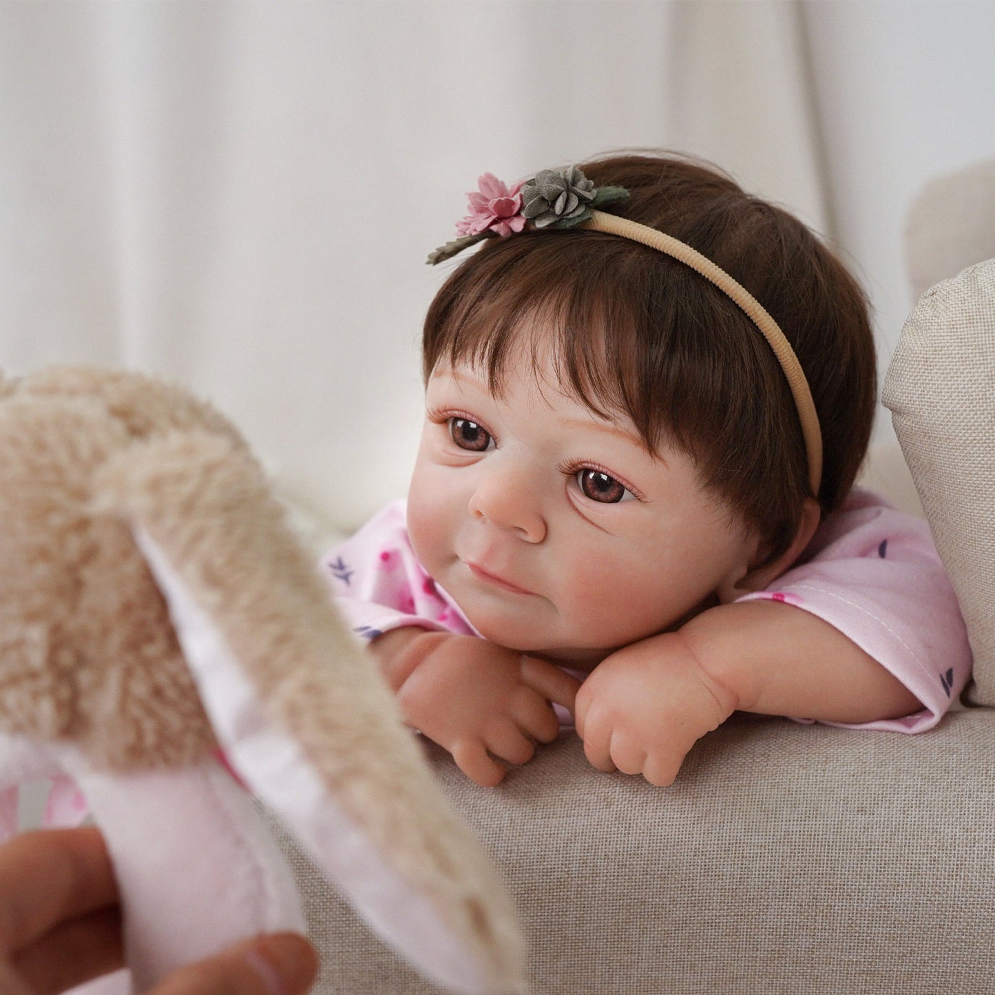 Brastoy Bebê Reborn Pintada Realista Boneca Menina Silicone 48cm OTA-IG599CS
