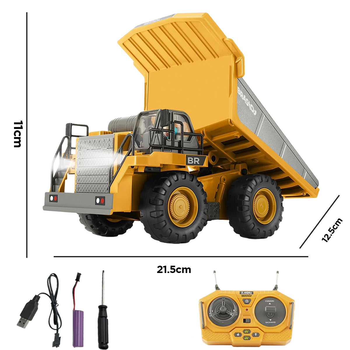 STEM Brinquedo Caminhão de Mineração de Controle Remoto - aminhão de Construção de Controle Remoto, Presente Ideal para Crianças de 6 Anos ou Mais TC993Z