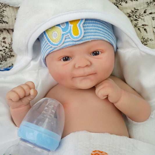 Brastoy Bebê Reborn Boneca Silicone Solido Menino 40cm IG-528