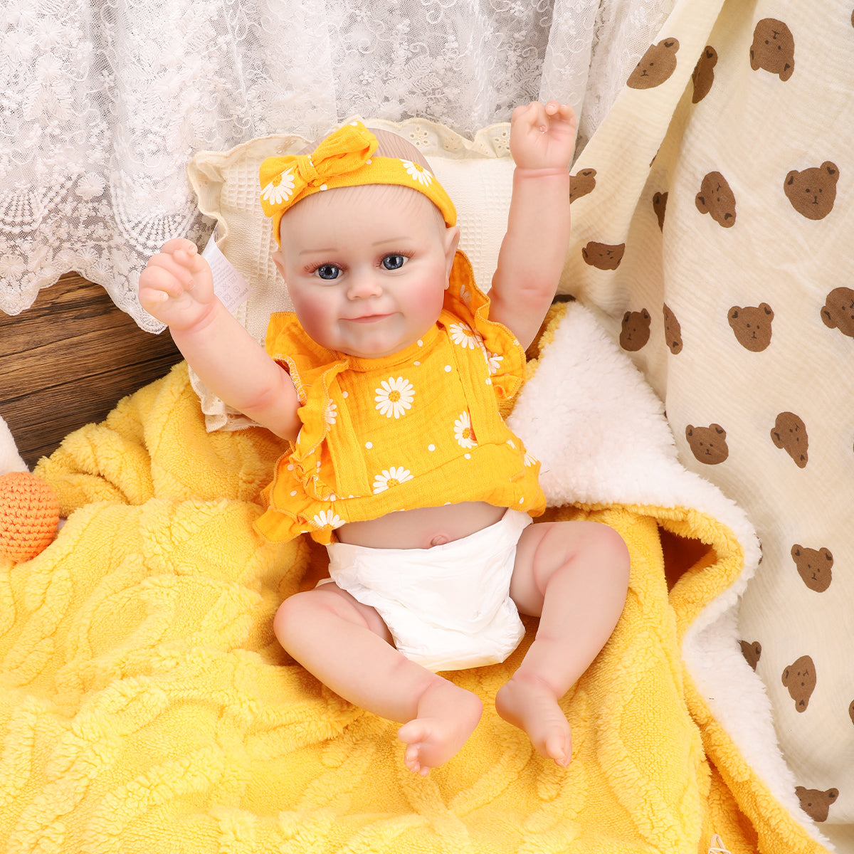 Brastoy Boneca Bebê Reborn Maddie Menina 48cm Corpo De Silicone-OTA-IG273CS