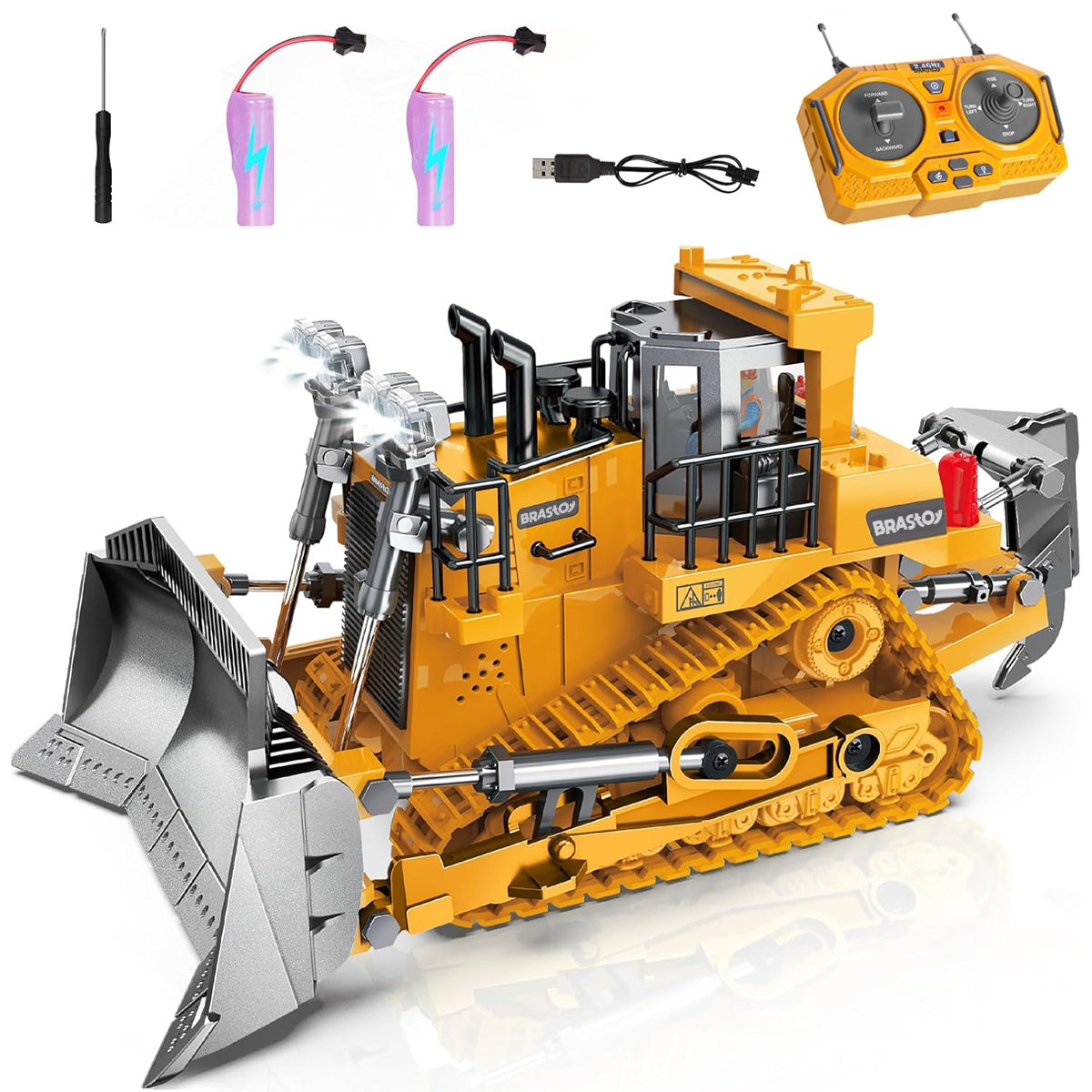 STEM Brinquedo Bulldozer de Controle Remoto - aminhão de Construção de Controle Remoto,  Presente Ideal para Crianças de 6 Anos ou Mais  TC992T