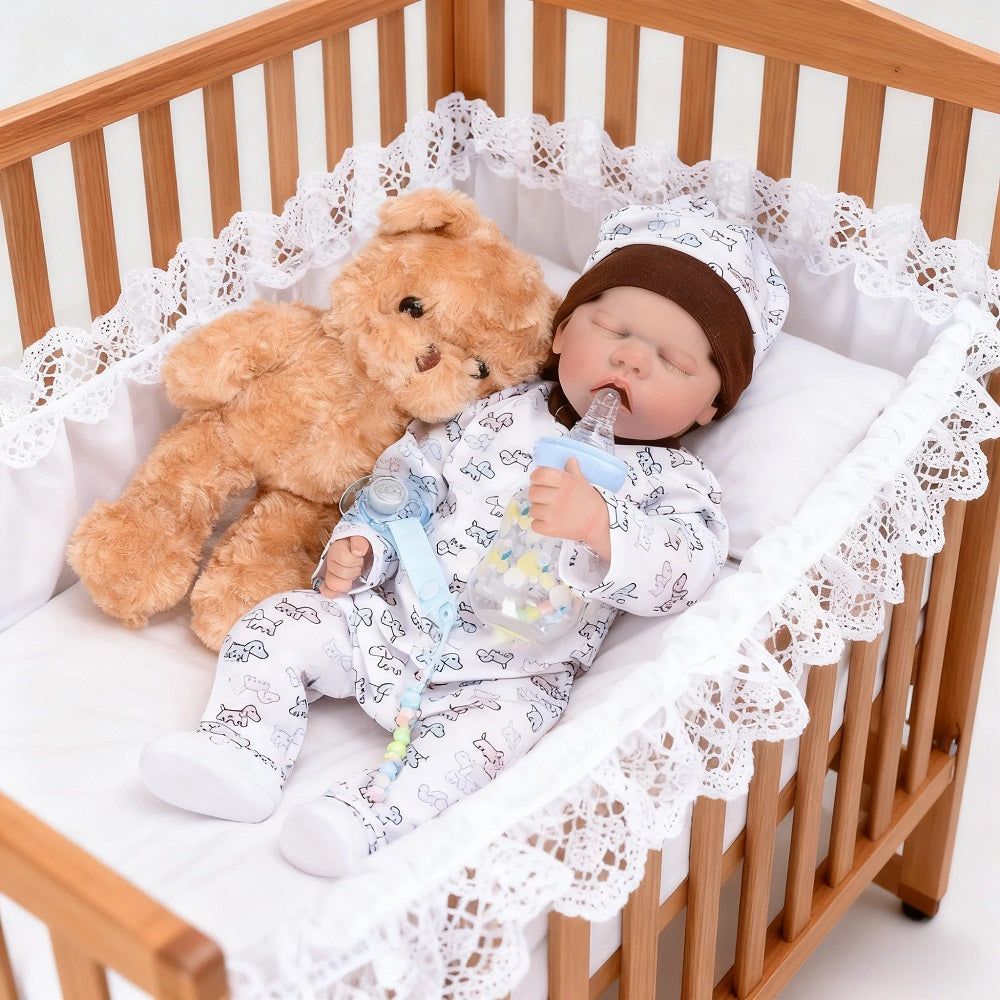 Brastoy Bebê Reborn Menino Silicone 48cm Realista Pintado Barato Pode dar Banho OTA-IG531CS