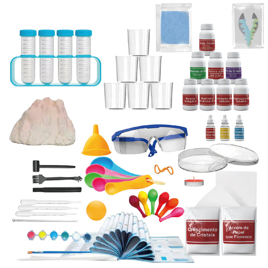 Kit de Experimentos Científicos STEM - Mais de 135 Combinações de Química, Brinquedo Educativo para Crianças a Partir de 8 Anos KJ9061HX