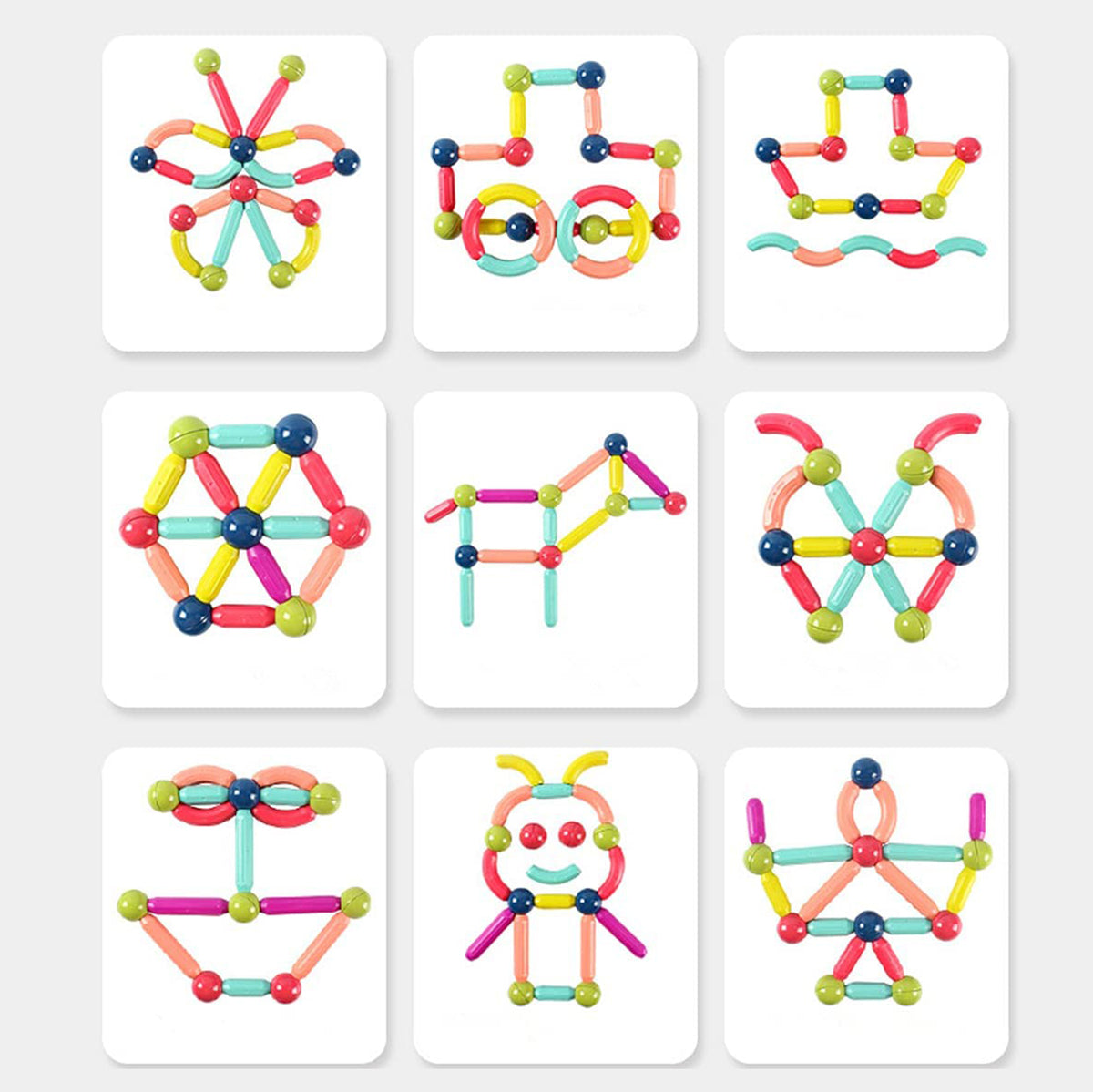 Brastoy Blocos De Montar Magnéticos 68 Peças Em Caixa BM02