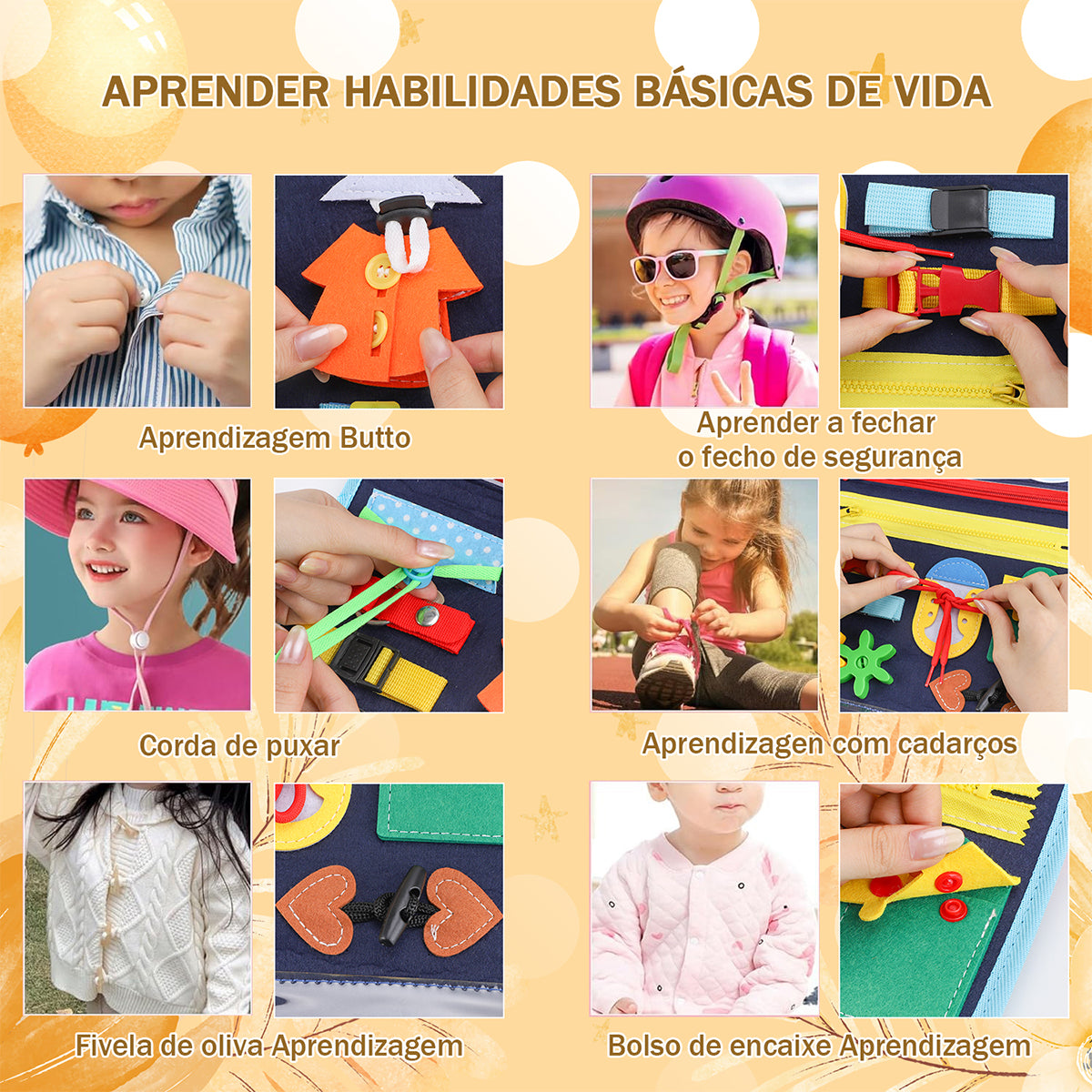 Montessori Prancha de Atividades Educativa - Para Crianças a Partir de 3 Anos, Brinquedo Infantil   OTA-BM132