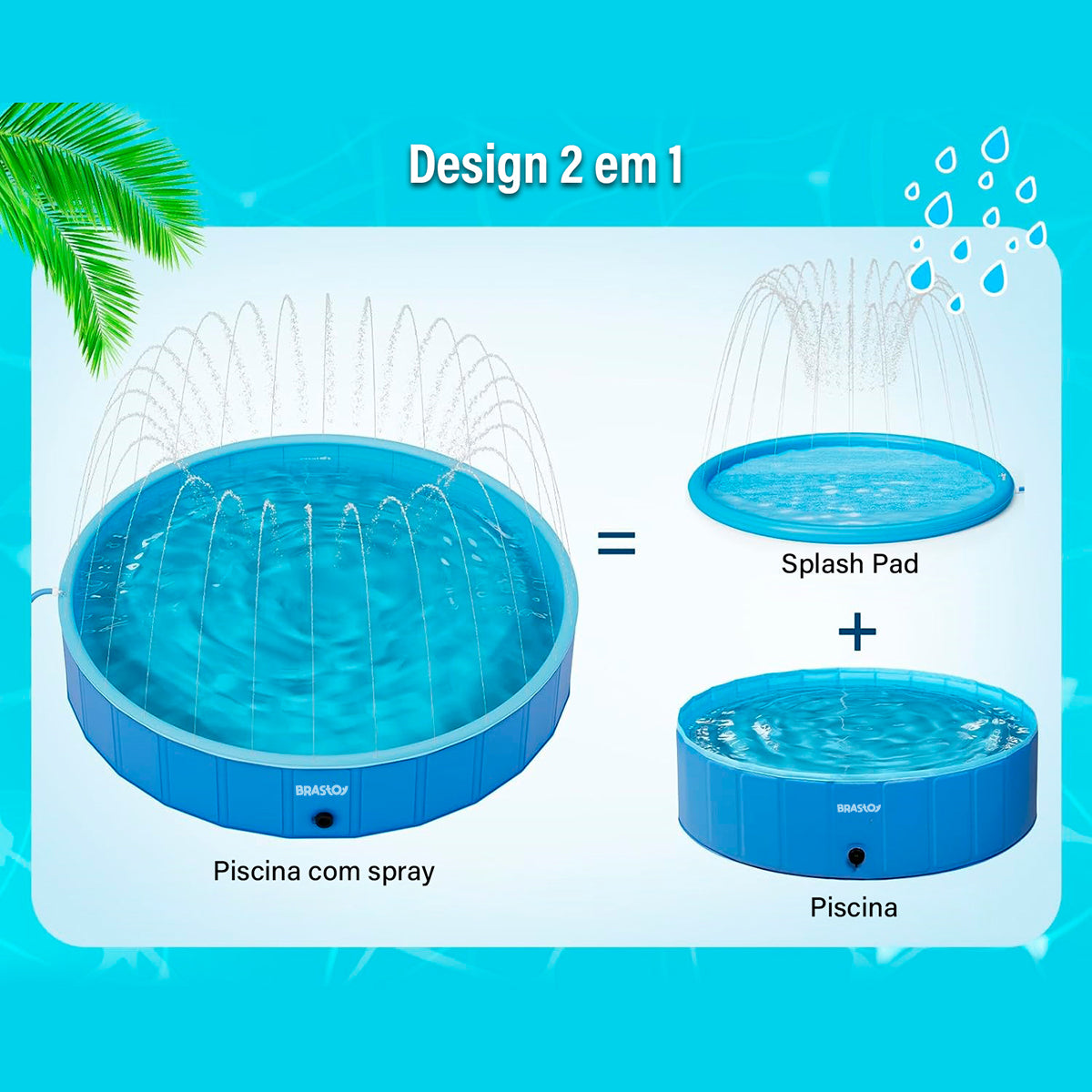 Brastoy Splash Sprinkler Piscina Dobrável Para Crianças Pet YG-022