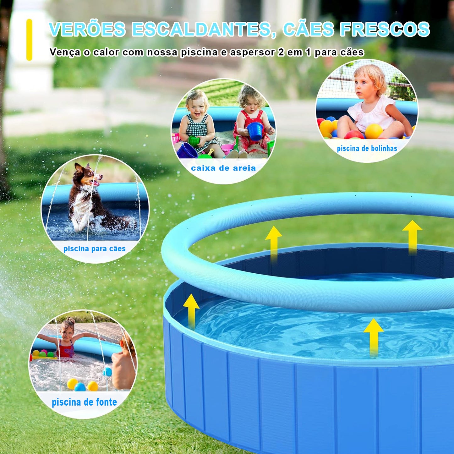 Brastoy Splash Sprinkler Piscina Dobrável Para Crianças Pet YG-022