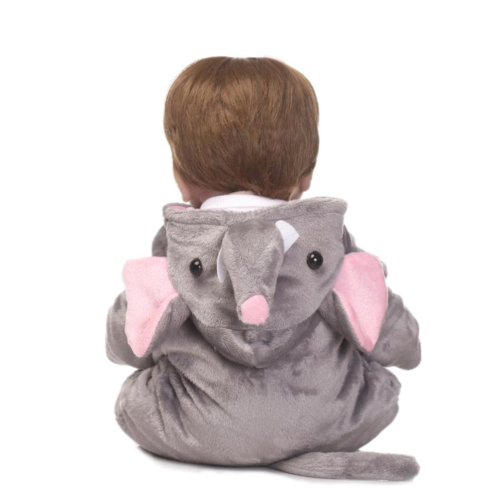 Boneca Bebê Reborn Silicone Menina Elefante 48cm Brastoy IG-513