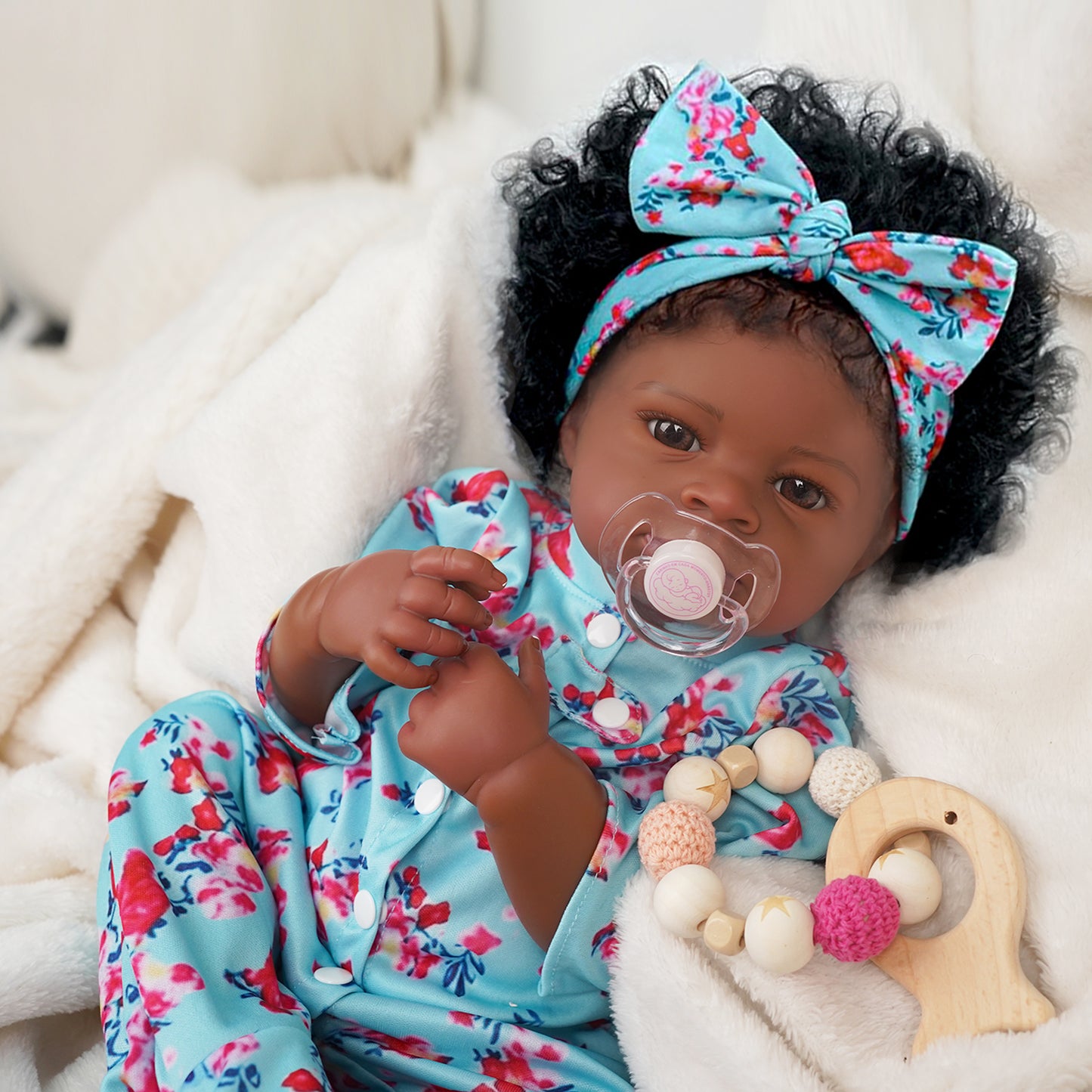 Brastoy Bebe Reborn Boneca Silicone Realista Negras 55cm OTA-IG556CS