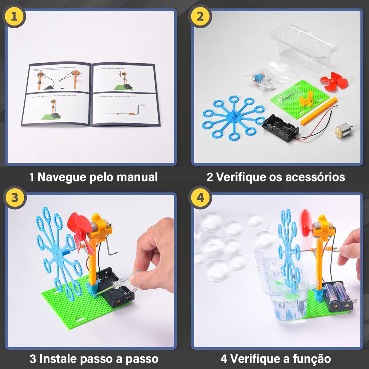 Conjunto de Brinquedos 6 em 1 DIY - STEM Brinquedos Educativos  para Crianças de 8 a 13 Anos  KJ9034WL