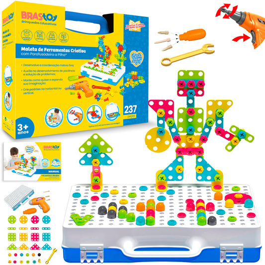 Blocos de Montar Construção Ferramentas Criativas STEM Brinquedos Infantil 237 Peças KJ9086BC