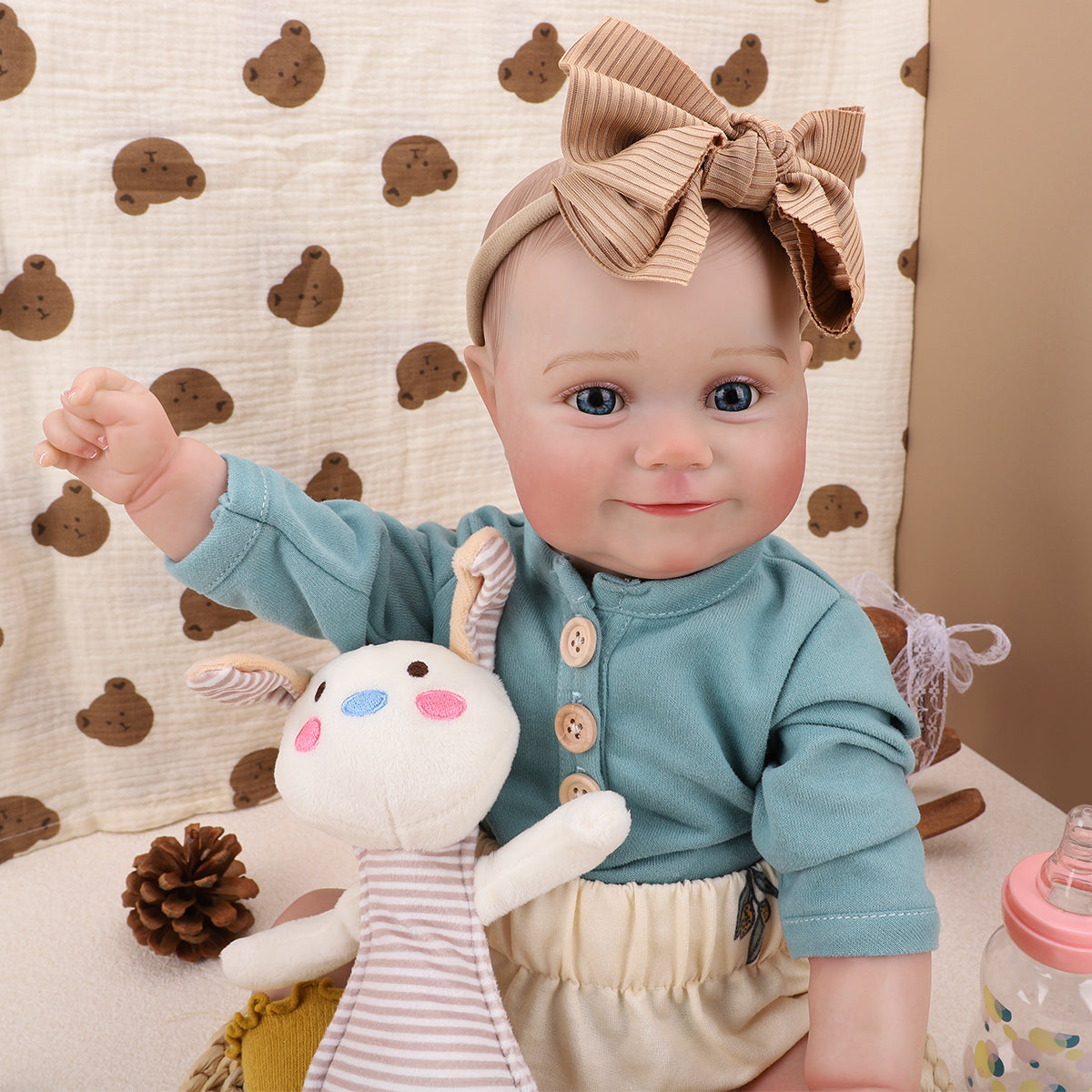 Brastoy Boneca Bebê Reborn Pintada Menina Realista De Silicone Princesa 48cm OTA-IG569CS