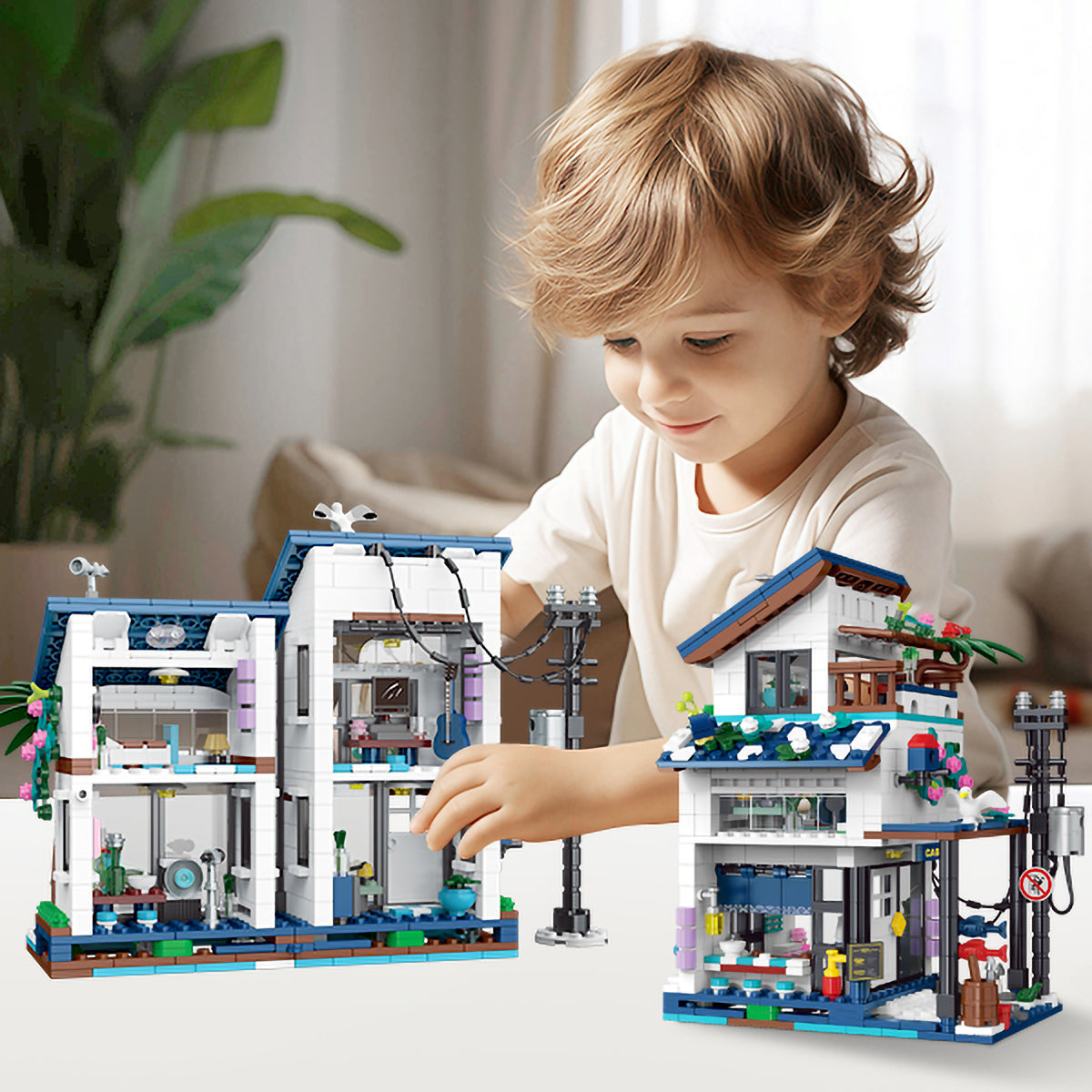 Blocos de Montar Construção Brinquedo STEM Arquitetura Edifício Casa DIY 4.9mm Compatível (813 Peças)    KJ9046HJ