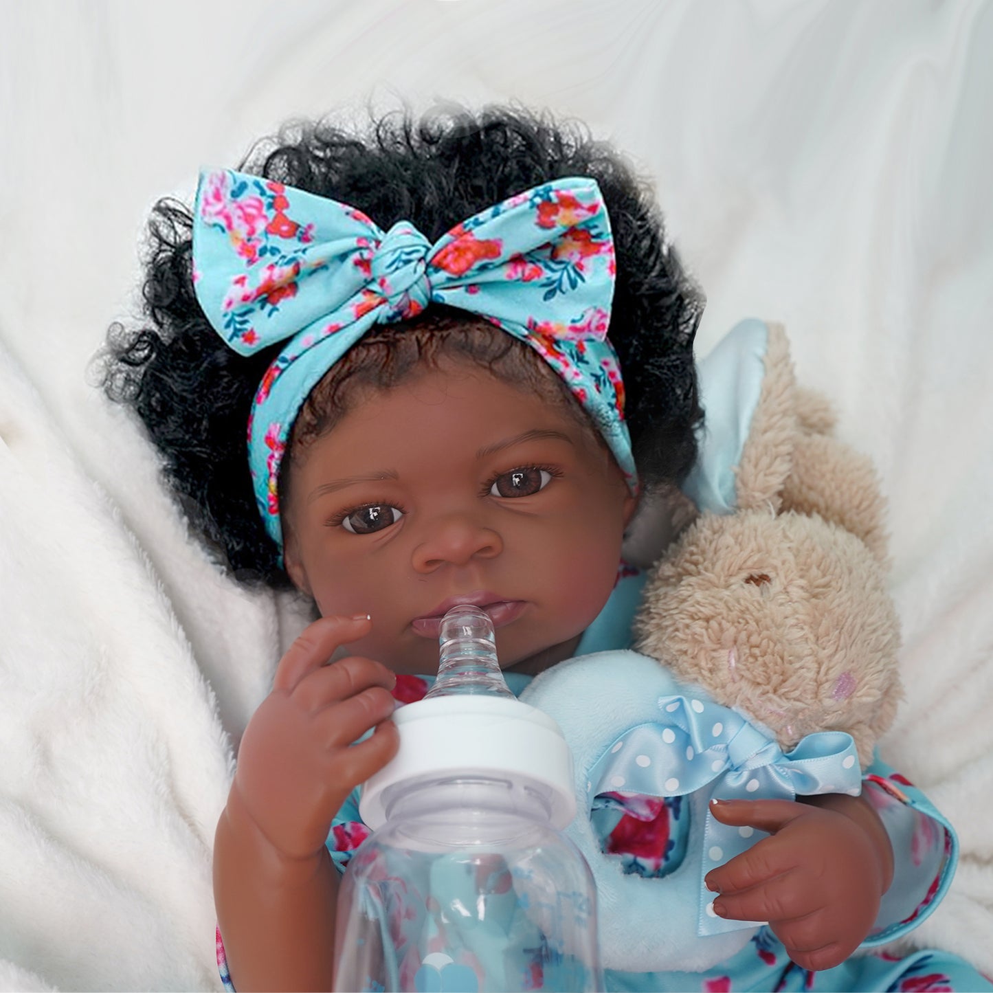 Brastoy Bebe Reborn Boneca Silicone Realista Negras 55cm OTA-IG556CS