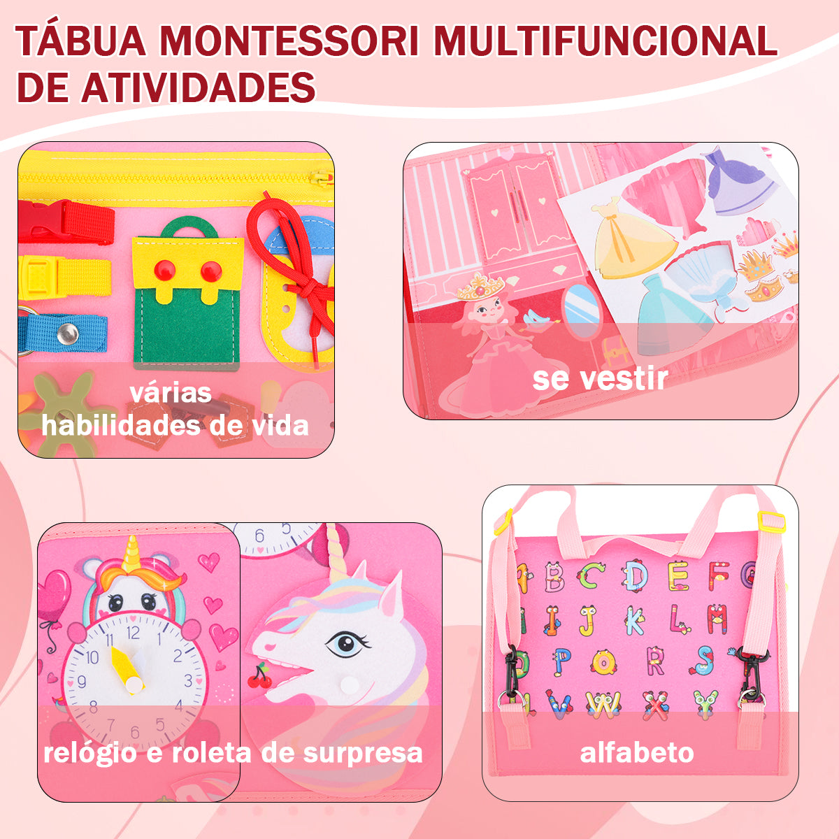 Montessori Prancha de Atividades Educativa - Para Crianças a Partir de 3 Anos, Brinquedo Infantil   OTA-BM131