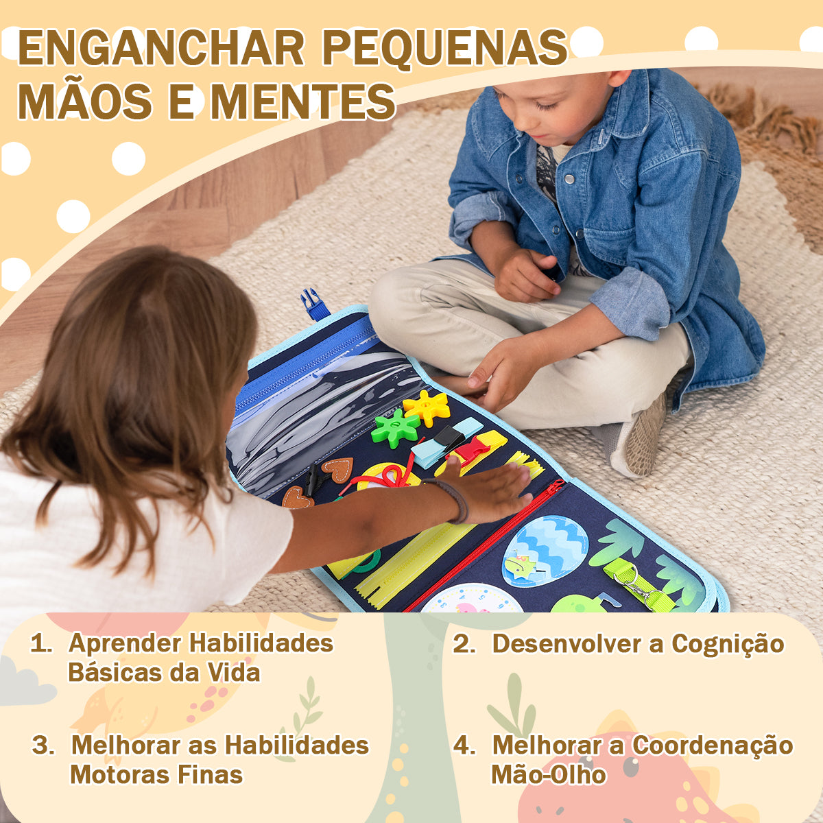 Montessori Prancha de Atividades Educativa - Para Crianças a Partir de 3 Anos, Brinquedo Infantil   OTA-BM132