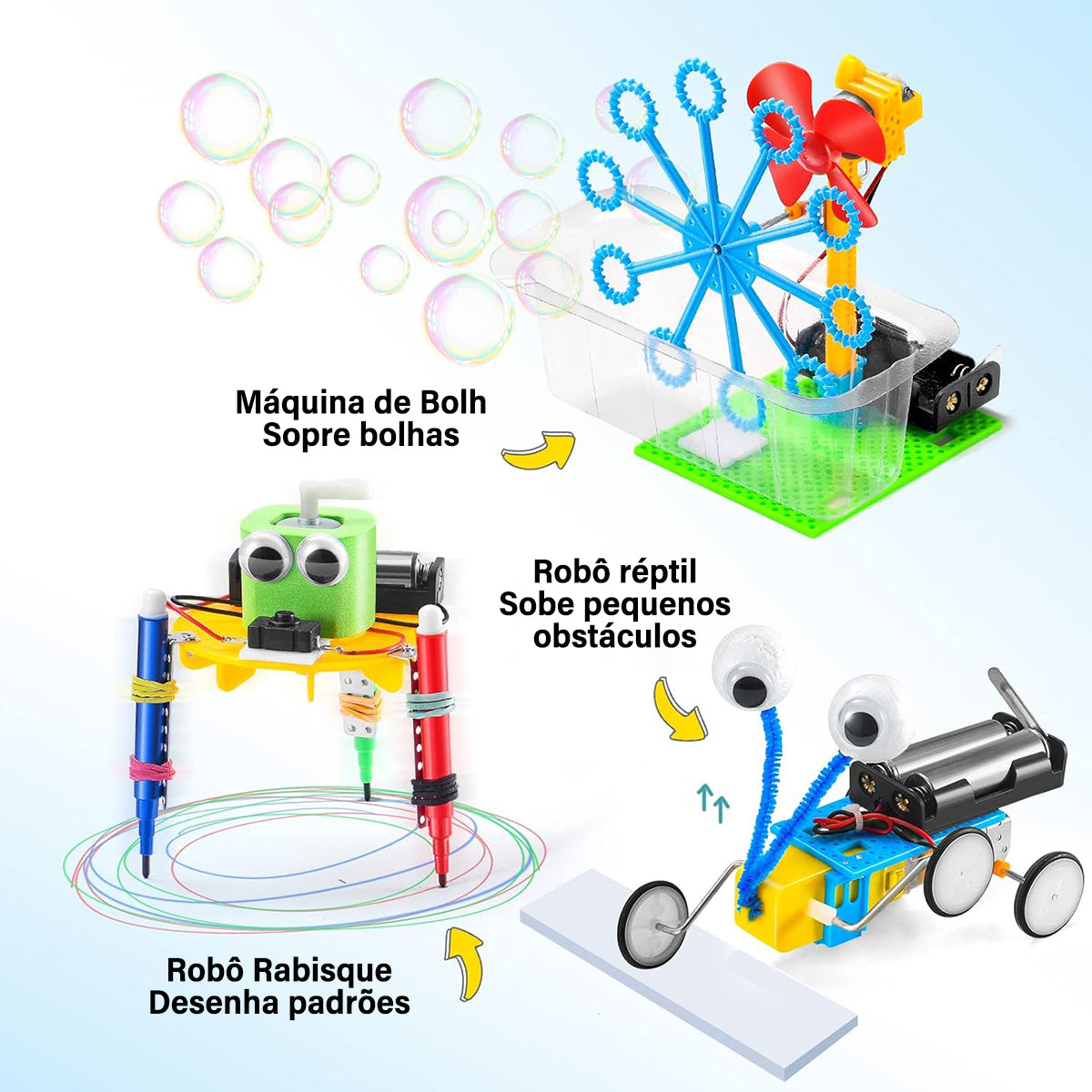 Conjunto de Brinquedos 6 em 1 DIY - STEM Brinquedos Educativos  para Crianças de 8 a 13 Anos  KJ9034WL