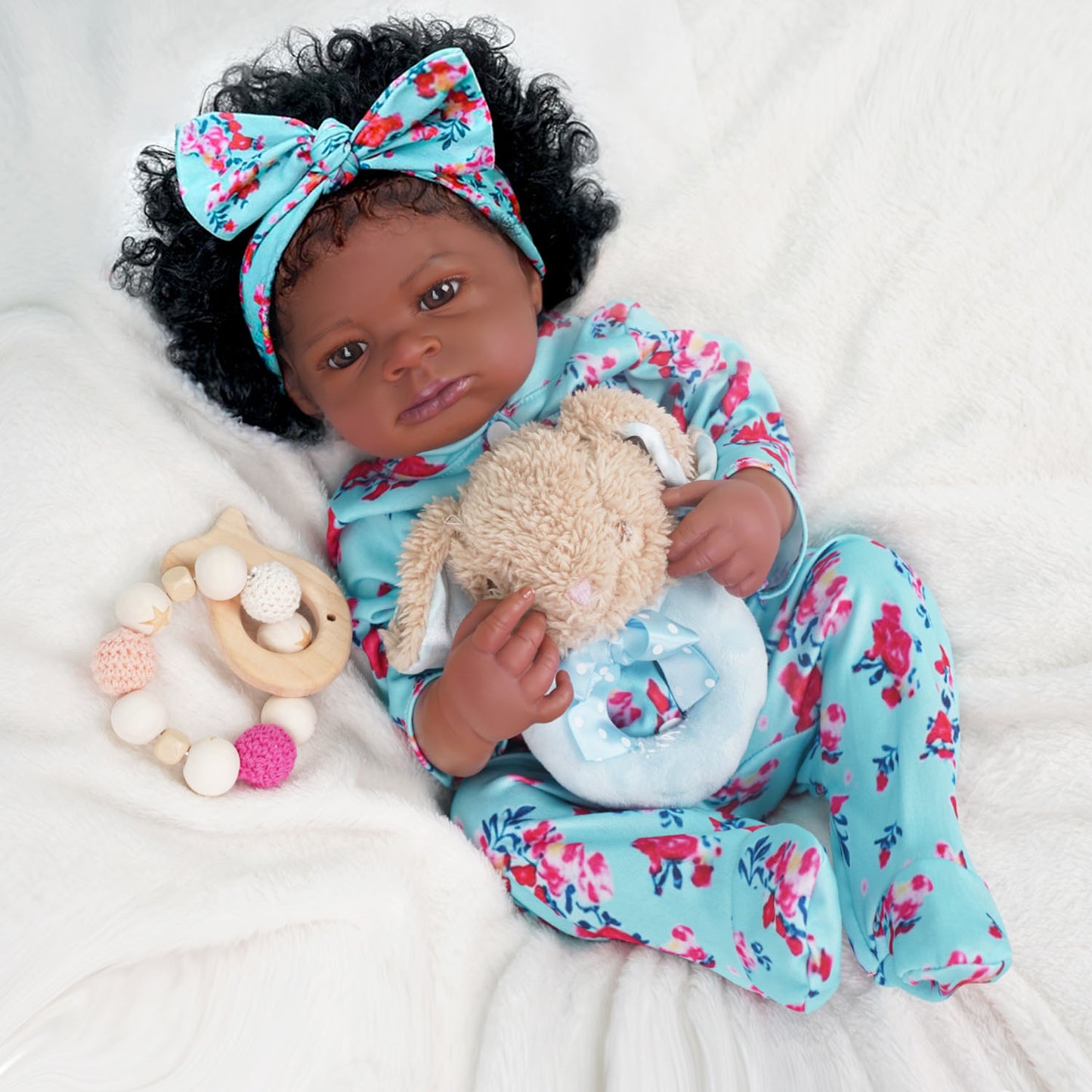 Brastoy Bebe Reborn Boneca Silicone Realista Negras 55cm OTA-IG556CS