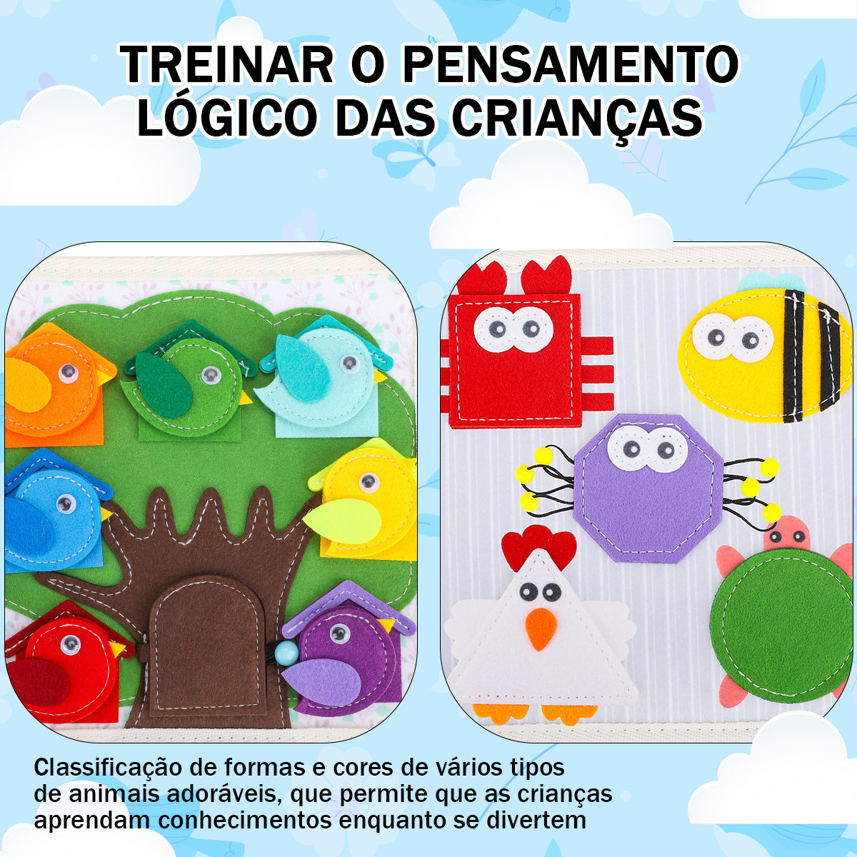 Montessori Prancha de Atividades Educativa - Para Crianças a Partir de 3 Anos, Brinquedo Infantil OTA-BM133
