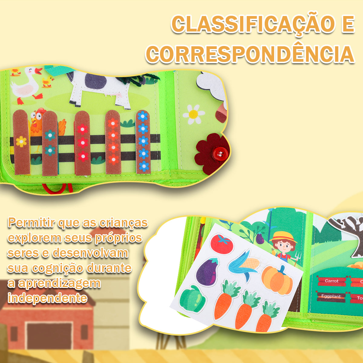 Montessori Prancha de Atividades Educativa - Para Crianças a Partir de 3 Anos, Brinquedo Infantil   OTA-BM134