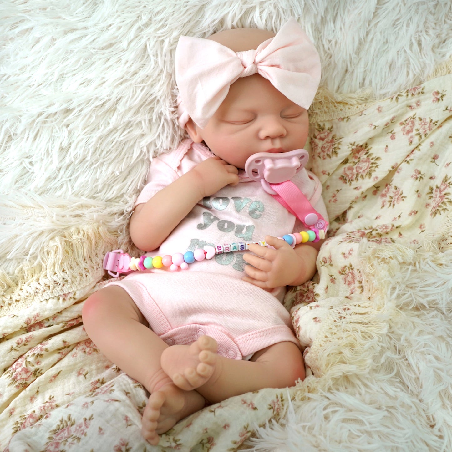 Brastoy Bebê Reborn Boneca Menina Sólido Silicone 48cm IG-529