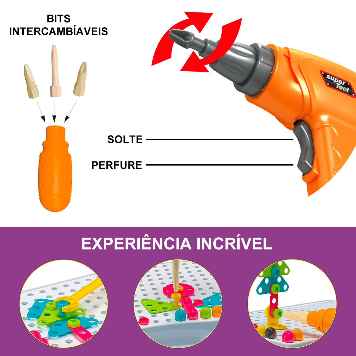 Blocos de Montar Construção Ferramentas Criativas STEM Brinquedos Infantil 237 Peças KJ9086BC