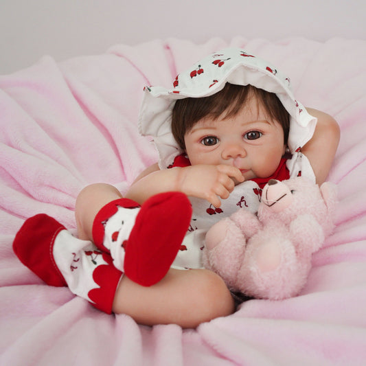 Brastoy Boneca Bebê Reborn Pintada Realista Menina 48cm De Silicone OTA-IG597CS