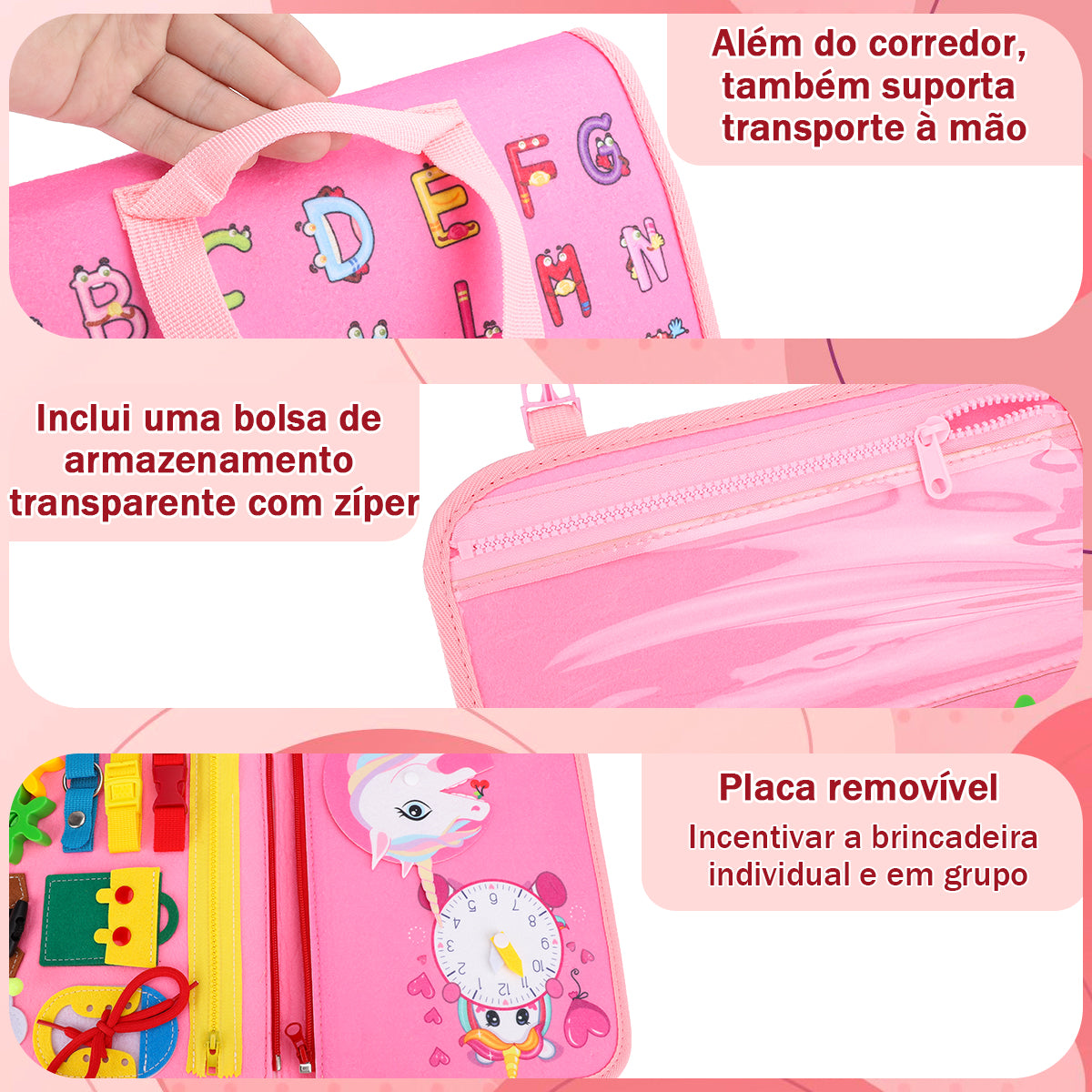 Montessori Prancha de Atividades Educativa - Para Crianças a Partir de 3 Anos, Brinquedo Infantil   OTA-BM131