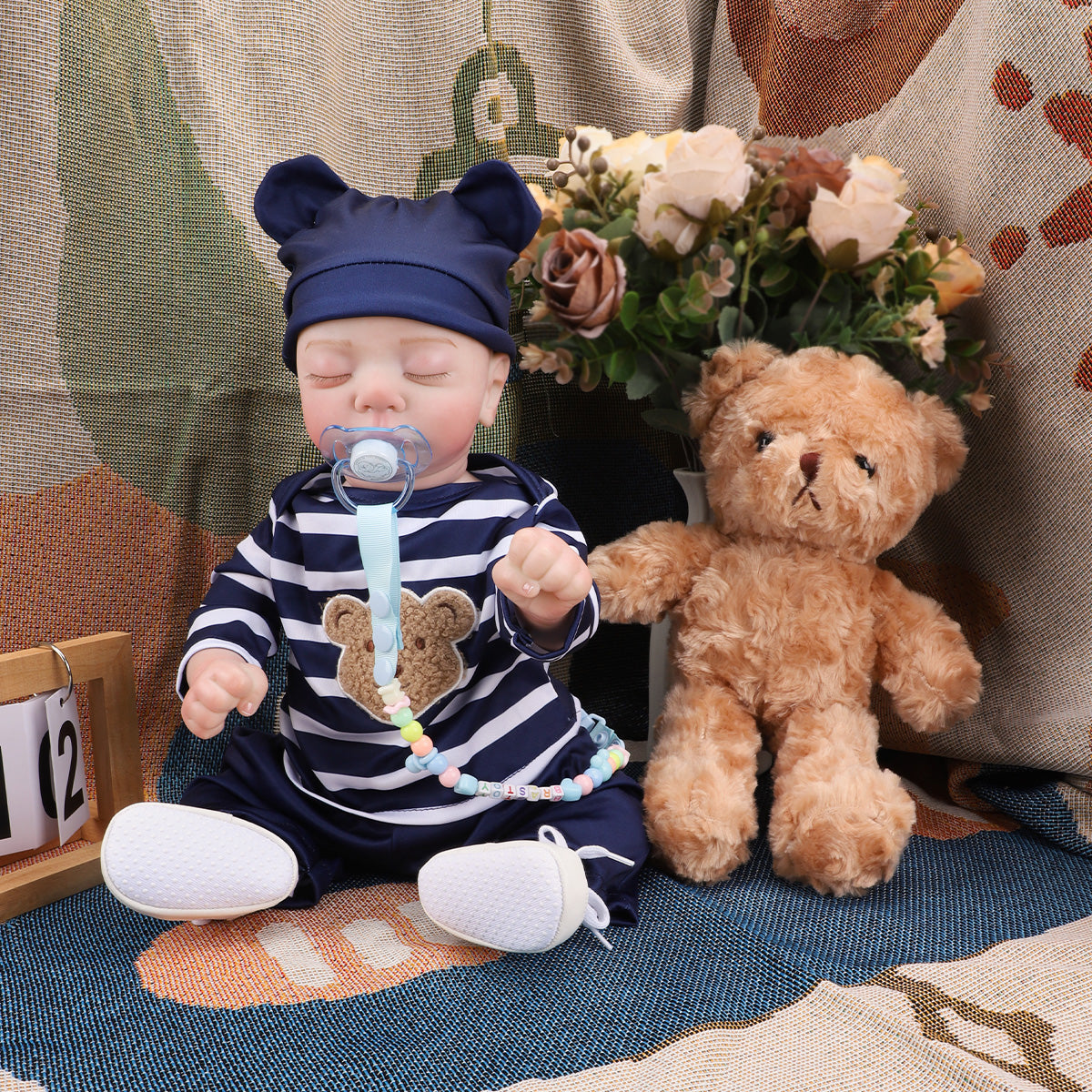 Brastoy Bebê Reborn Menino Boneca Realista Silicone Boneco OTA-IG555CS