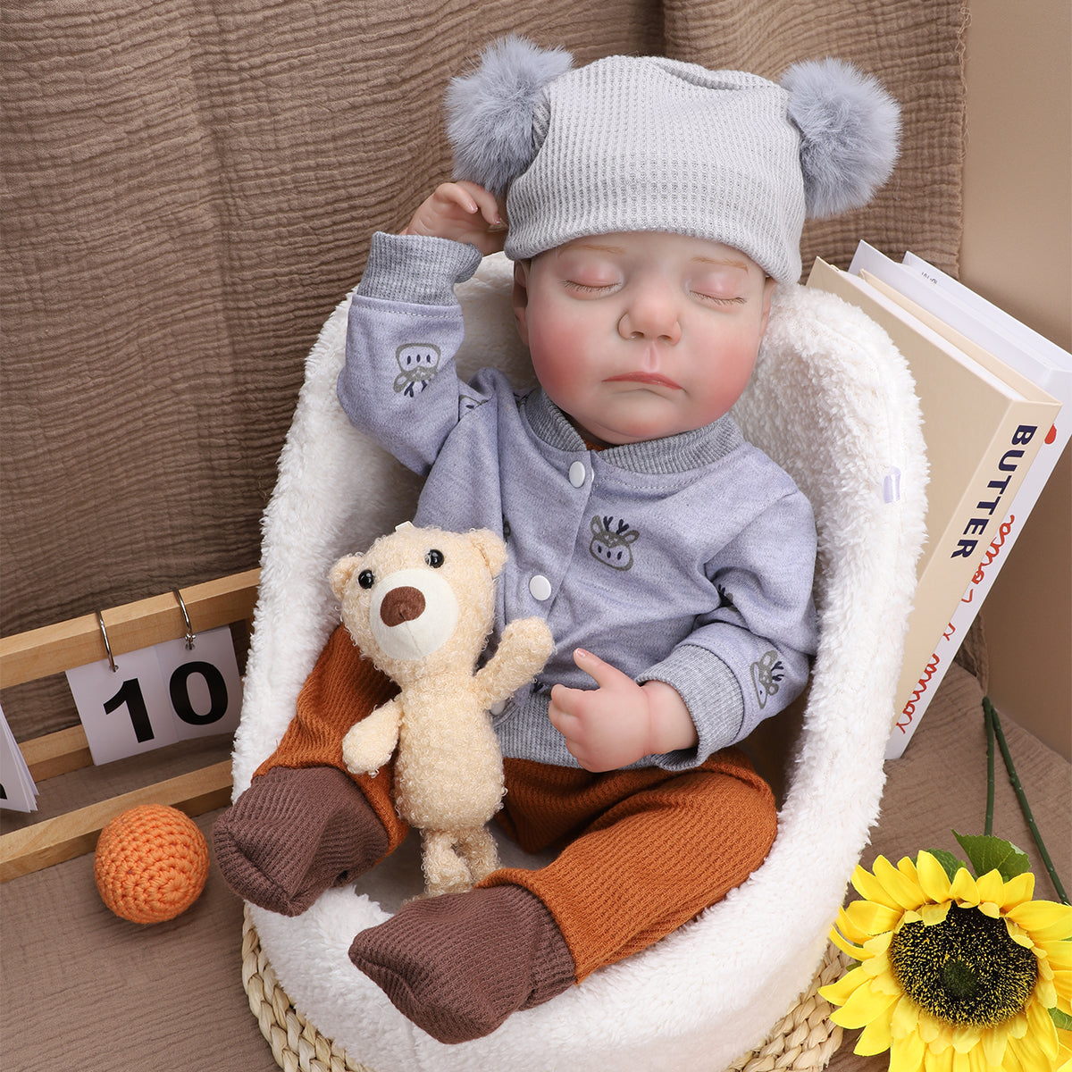 Brastoy Bebê Reborn Boneca 48cm Menino Silicone Pintada Realista OTA-IG576CS