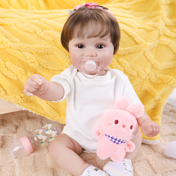 Brastoy Bebê Reborn Pintada Boneca Realista Menina 48cm -IG542