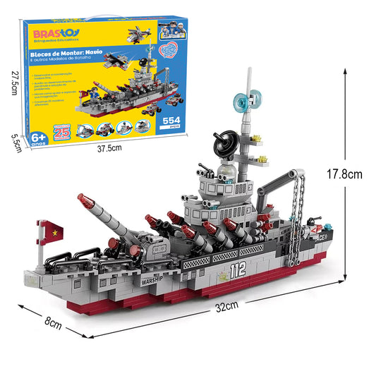 Conjunto de Blocos de Construção Educativos STEM 8 em 1 (554 Peças)  KJ9151JT