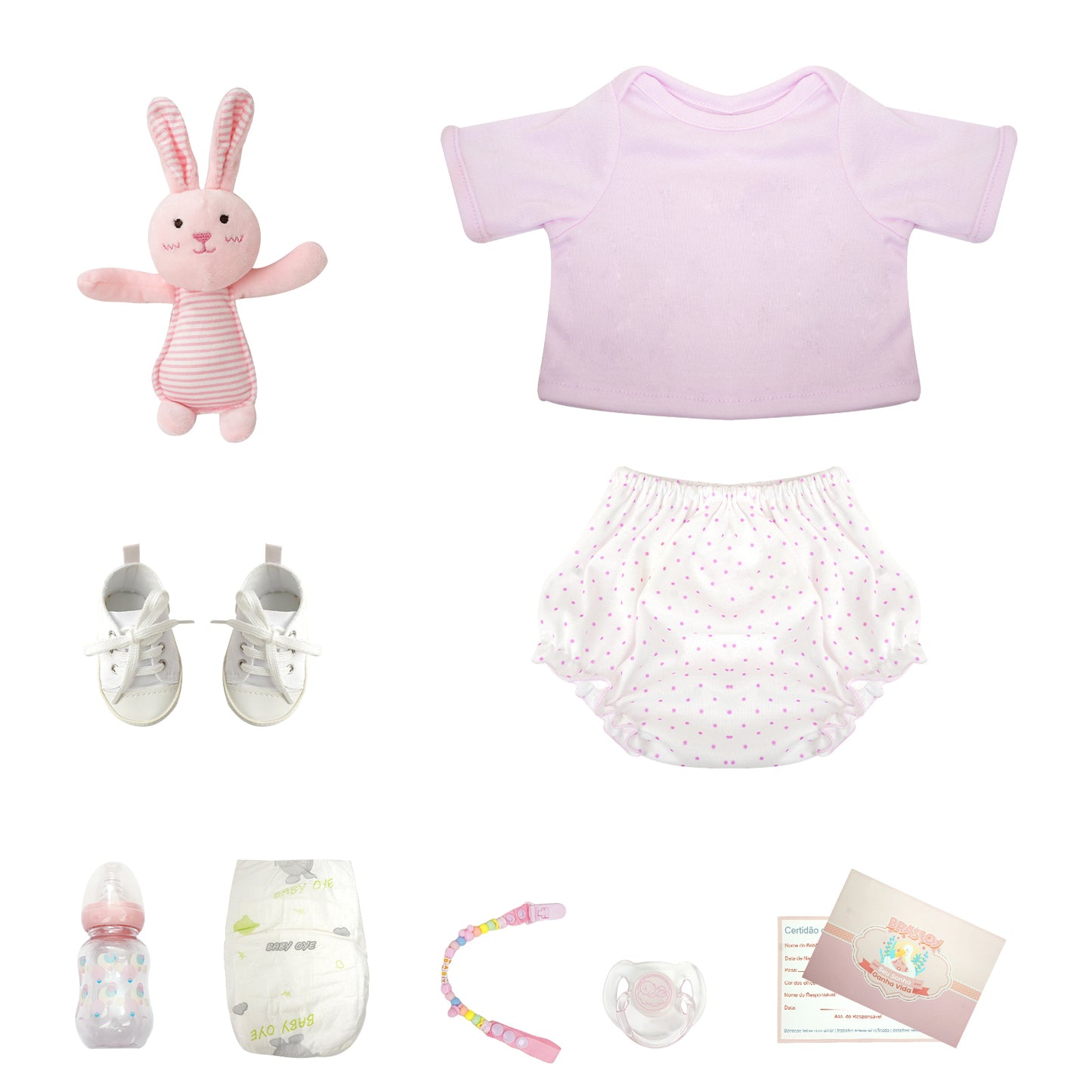 Brastoy Bebe Reborn Menina Boneca 100% Silicone Realista Pintada Rosa Boneca 48cm OTA-IG584CS