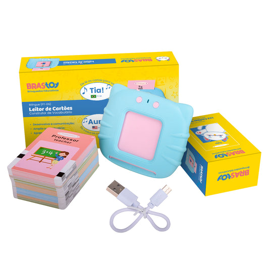 Cartões de Aprendizagem Montessori Educativo Infantil Com Leitor Flash Em Português e Inglês OTA-116CL
