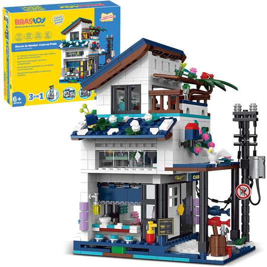 Blocos de Montar Construção Brinquedo STEM Arquitetura Edifício Casa DIY 4.9mm Compatível (813 Peças)    KJ9046HJ