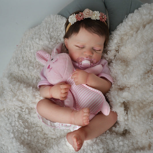 Brastoy Bebe Reborn Menina Boneca 100% Silicone Realista Pintada Rosa Boneca 48cm OTA-IG584CS
