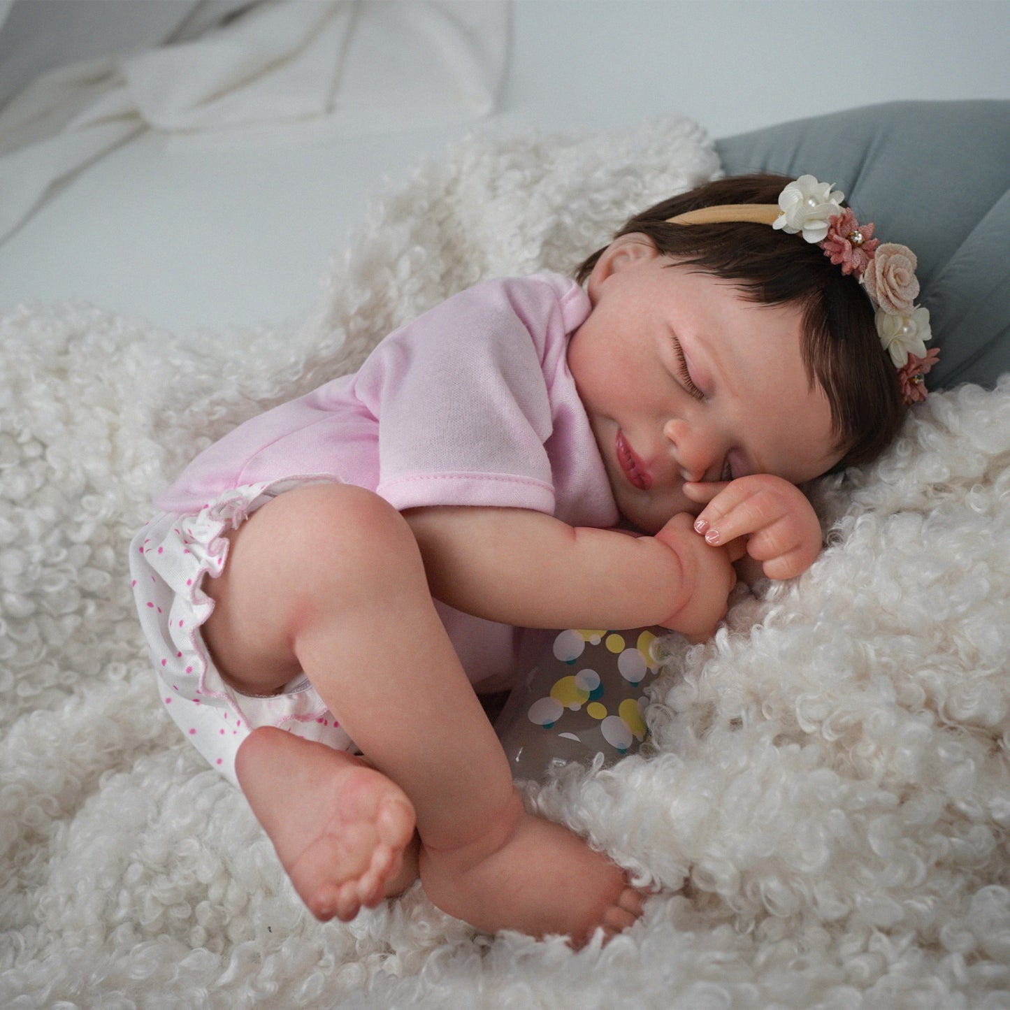 Brastoy Bebe Reborn Menina Boneca 100% Silicone Realista Pintada Rosa Boneca 48cm OTA-IG584CS