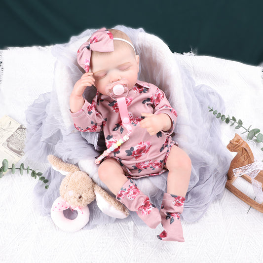 Brastoy Bebe Reborn Pintada Boneca Silicone Reaslita Menina 48cm Com Acessórios OTA-IG567CS