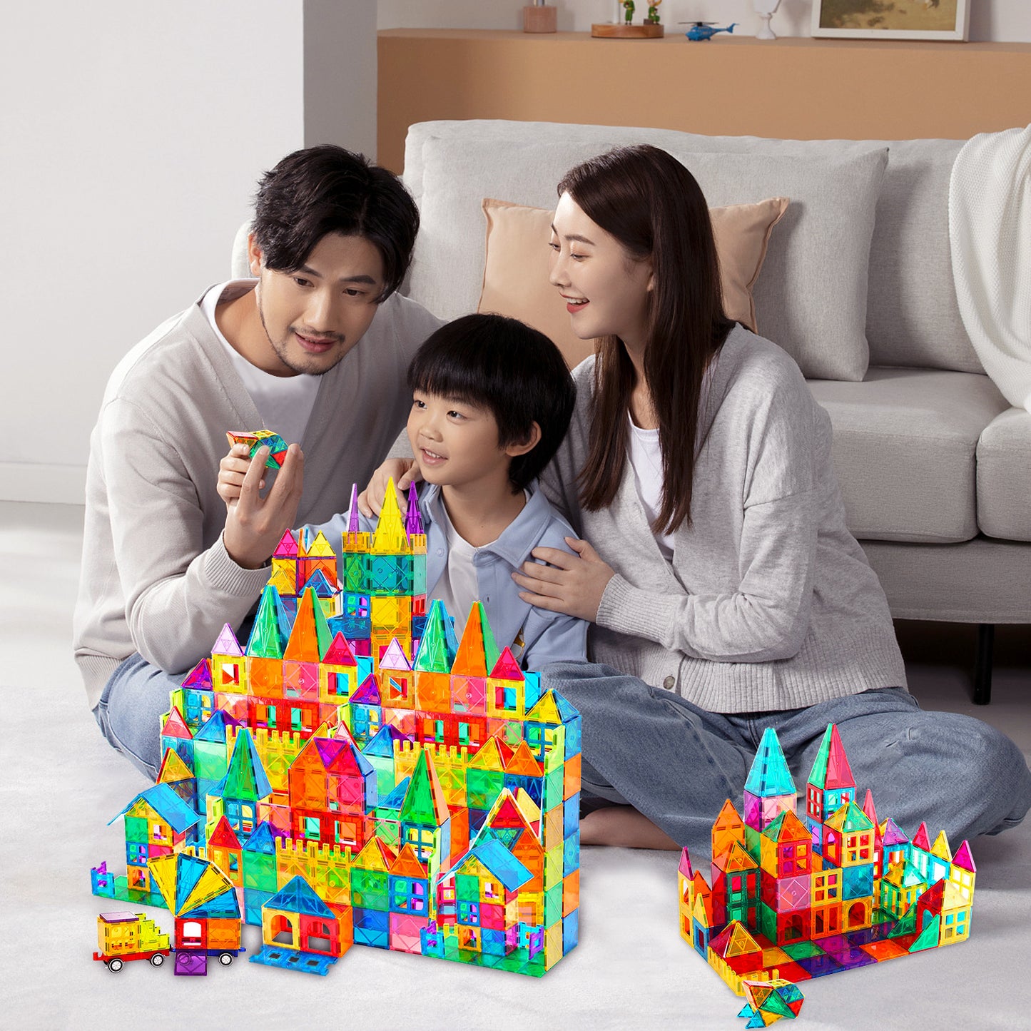 Blocos de Montar Magnéticos Construção Brinquedo Educativo Infantil (130 Peças) OTA-BM439