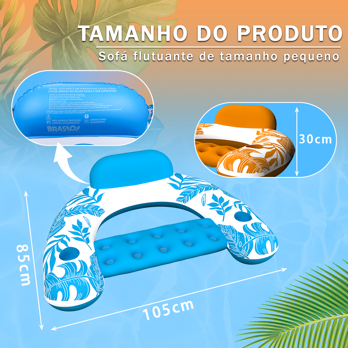 Brastoy Boias Infláveis Para Piscina 2 Pecas Cadeiras Infláveis YG-036