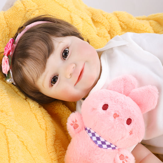 Brastoy Bebê Reborn Pintada Boneca Realista Menina 48cm -IG542