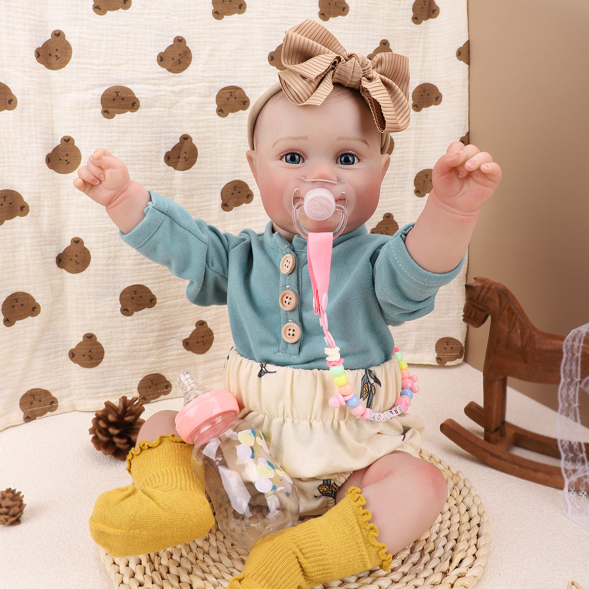 Brastoy Boneca Bebê Reborn Pintada Menina Realista De Silicone Princesa 48cm OTA-IG569CS