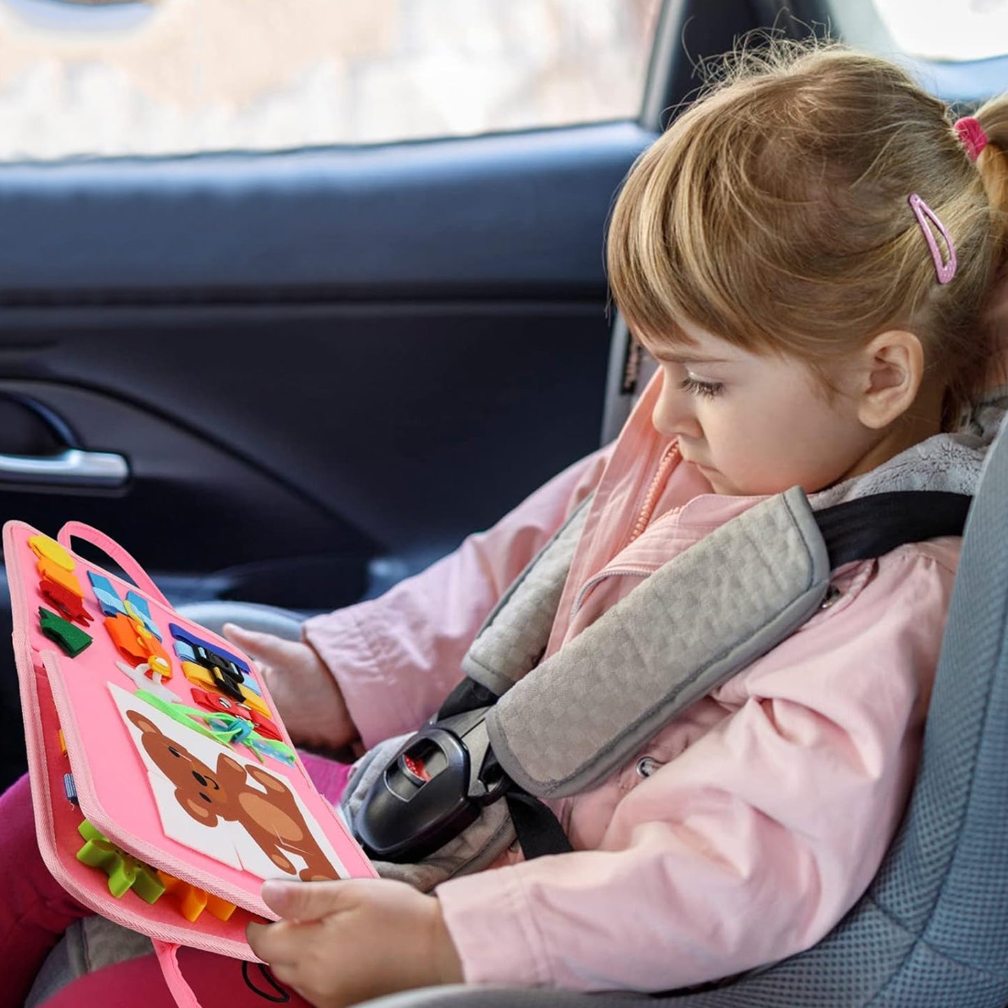 Placa de Montessori Sensorial para Crianças Maleta Educativa Brinquedo (Rosa)  OTA-BM107