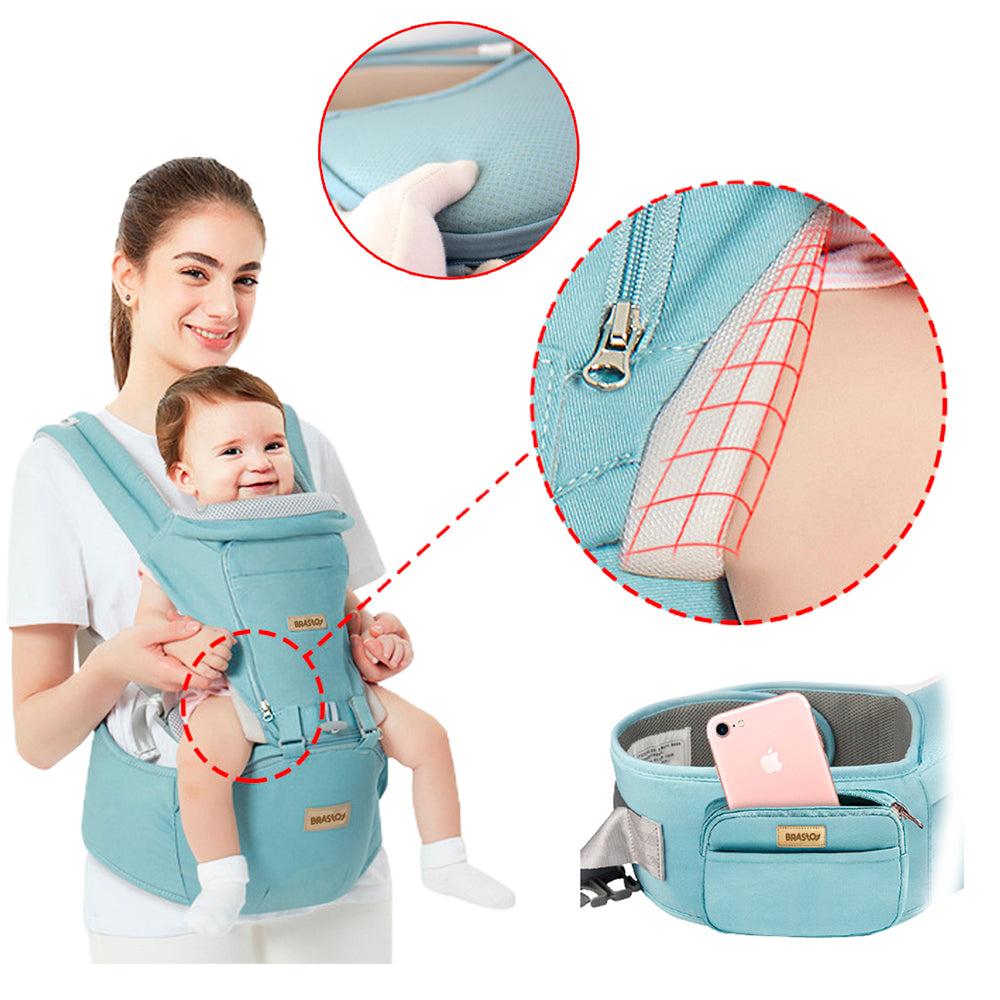 Brastoy Bolsa Canguru Ergonômico Bebê Mãe 12 Posições 3 Em 1 A-6613A