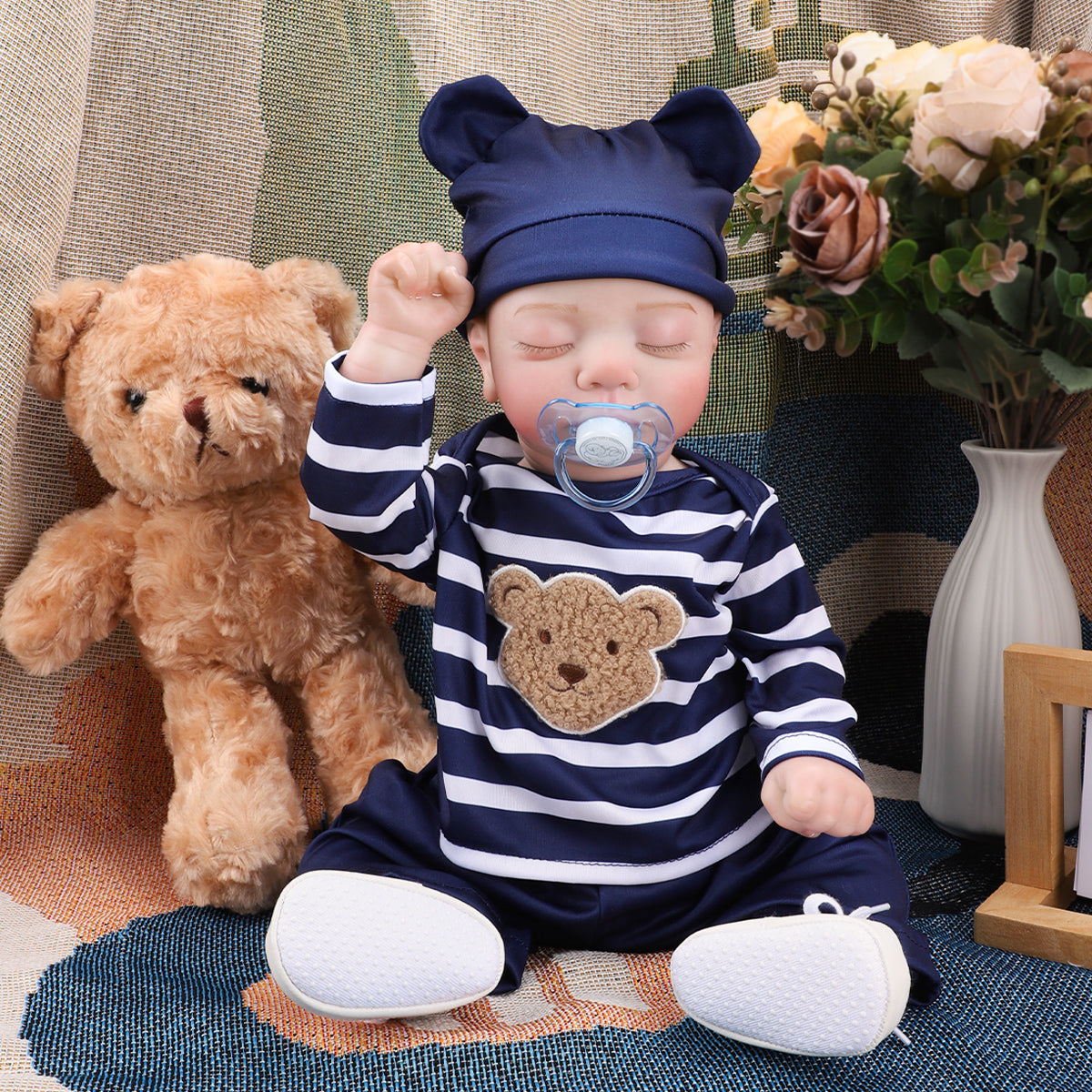 Brastoy Bebê Reborn Menino Boneca Realista Silicone Boneco OTA-IG555CS