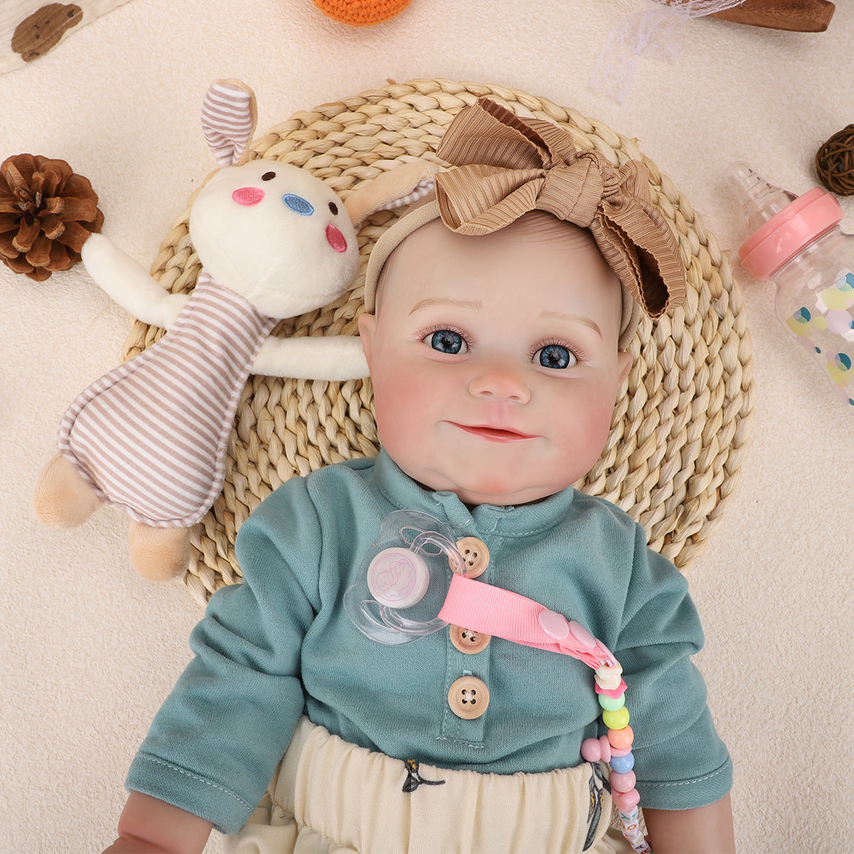 Brastoy Boneca Bebê Reborn Pintada Menina Realista De Silicone Princesa 48cm OTA-IG569CS